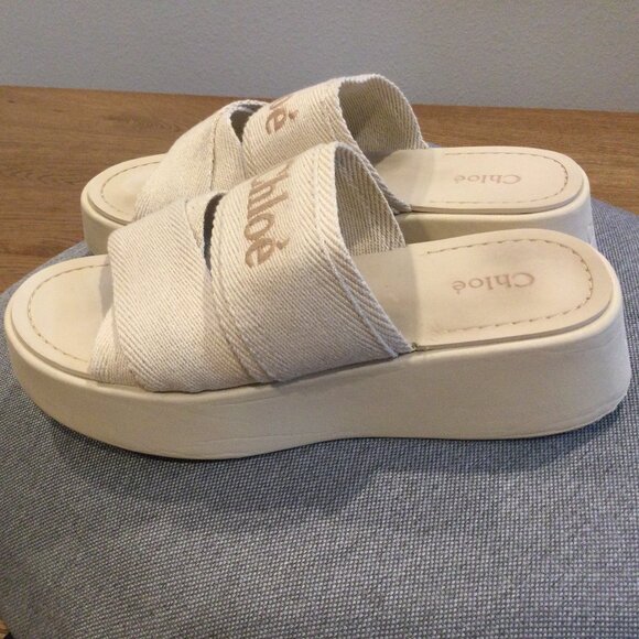 Authentic Chloe Mila Linen Sandals Size EU 36 - Picture 4 of 10